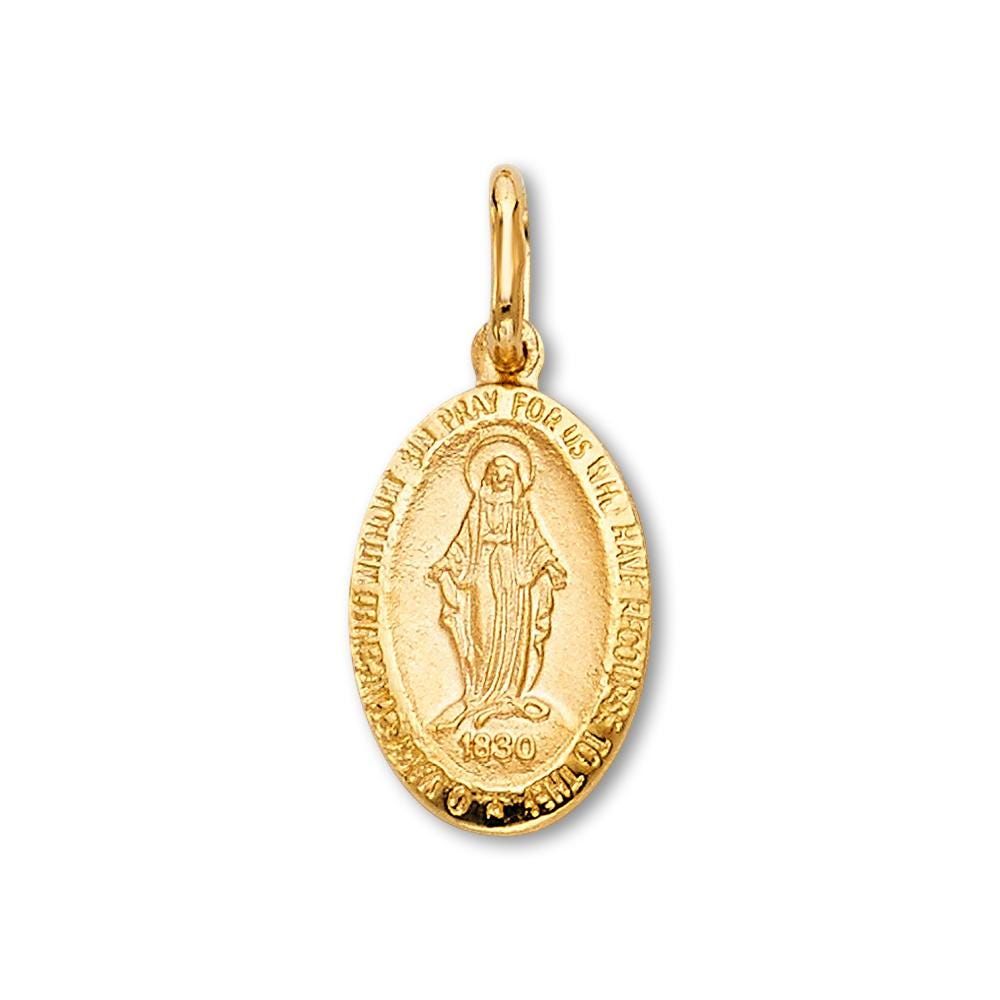 14k Gold Miraculous Medal Pendant
